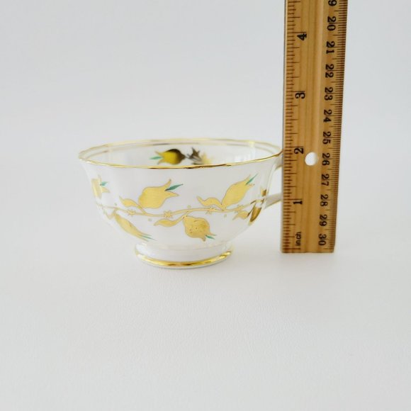 Royal Chelsea Golden Jade Teacup & Saucer, Gold Vines & Flowers, Royalcore Glam - Picture 9 of 16